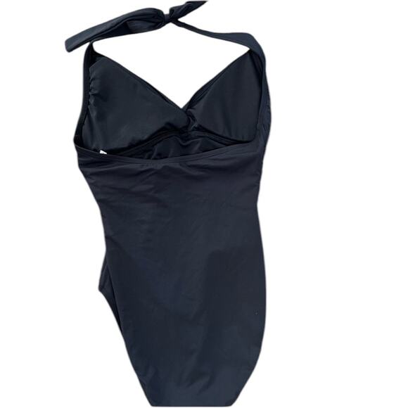 Bleu Rod Beattie Let's Get Twisted Halter Mio One-Piece Black Swimsuit – Sz 4 - Picture 5 of 6